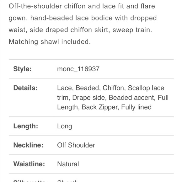 Montage by Mon Cheri Long Gown Teal Size 16 NEW with tags and shawl - Picture 2 of 8